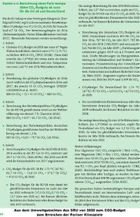 SRU - Umweltgutachten 2020 - Berechnung CO2-Budget für Deutschland